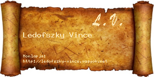 Ledofszky Vince névjegykártya